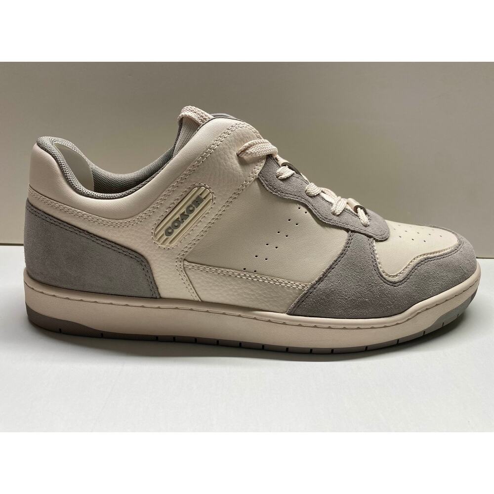 Coach C201 Leather Sneakers Chalk Dove Gray Size 11.5D (New, With Box)